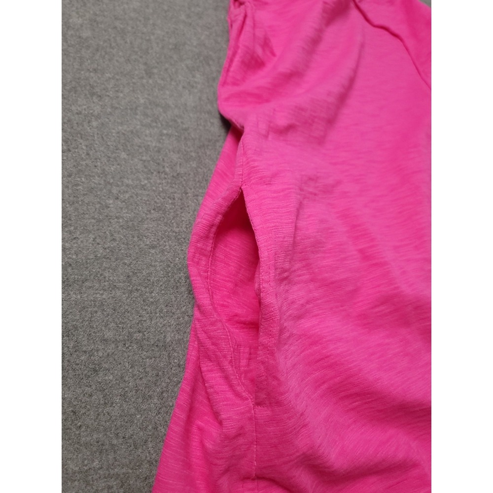 Habitat Dress Womens Sz M Hot Pink Cotton Sleeveless Wrap Neck Asymmetrical Midi - Picture 8 of 9